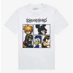 Best Pirce ✨ Kingdom Hearts Party Grid Boyfriend Fit ✔️  Girls T-Shirt ✨
