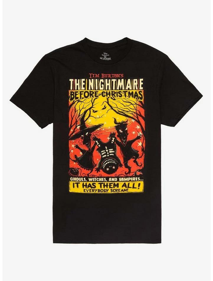 Best Pirce 🎁 The Nightmare Before ⌛ Christmas Trio Poster T-Shirt ⌛ 1 Best Pirce 🎁 The Nightmare Before ⌛ Christmas Trio Poster T-Shirt ⌛
