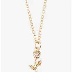 Coupon 😉 Disney Beauty And The Beast Gold Rose Necklace 🎉
