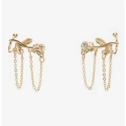 Promo β€οΈ Disney Beauty And The Beast Rose Chain Stud Earrings β€οΈ