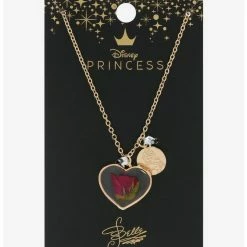 Cheap ⭐ Disney Beauty And The Beast Heart Pressed Flower Necklace ⭐ -Dressup Outfits Shop 19384074 av2