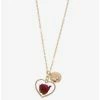 Cheap ⭐ Disney Beauty And The Beast Heart Pressed Flower Necklace ⭐