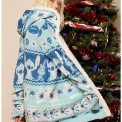 Outlet ⭐ Disney Lilo & Stitch Fair Isle Sherpa 😀 Girls Open Cardigan 🛒 -Dressup Outfits Shop 19428782 av2