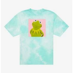 Hot Sale 🔔 The Muppets Kermit Tie-Dye Boyfriend Fit Girls T-Shirt 🎁