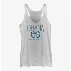 New 🔥 Dsny Lilo Stch Stitch Collegiate 🧨 Girls Raw Edge Tank ❤️