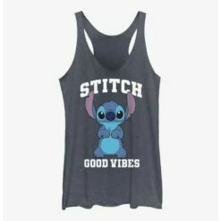 Best reviews of ✨ Dsny Lilo Stch Stitch Good Vibes ⭐ Girls Raw Edge Tank 🧨