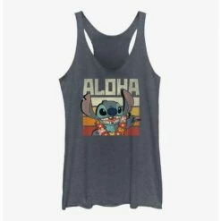 Flash Sale 🎉 Dsny Lilo Stch Stitch Says Aloha 🔥 Girls Raw Edge Tank ⌛