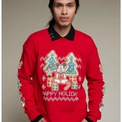 Promo 🥰 Our Universe Disney Holiday Mickey Mouse Gingerbread Sweatshirt ✔️