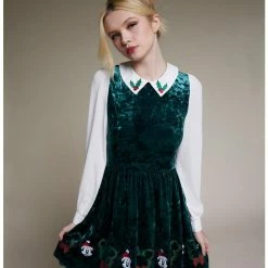 Wholesale 🧨 Her Universe Disney Holiday Velvet Long-Sleeve Dress 👍
