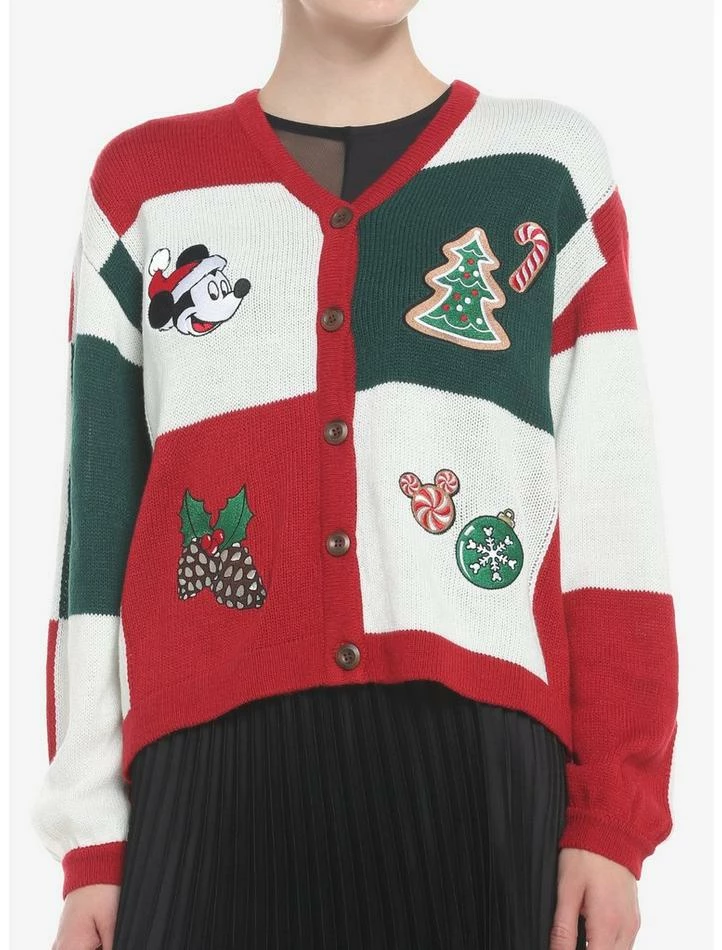 New β Her Universe Disney Holiday Mickey Mouse Patchwork Girls Cardigan π 1 New β Her Universe Disney Holiday Mickey Mouse Patchwork Girls Cardigan π