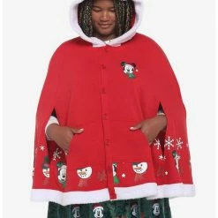 Best Sale 😍 Her Universe Disney Holiday Mickey Mouse Hooded 🛒 Girls Cape Plus Size ⌛