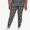 New 🎉 Her Universe Disney Holiday Mickey Mouse & Friends Fair Isle Leggings Plus Size ⭐