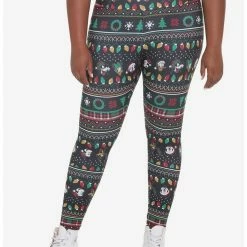 New 🎉 Her Universe Disney Holiday Mickey Mouse & Friends Fair Isle Leggings Plus Size ⭐
