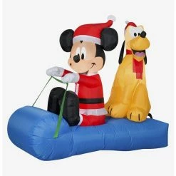Best deal ✨ Disney Mickey Mouse And Pluto Sledding Scene Airblown 😍