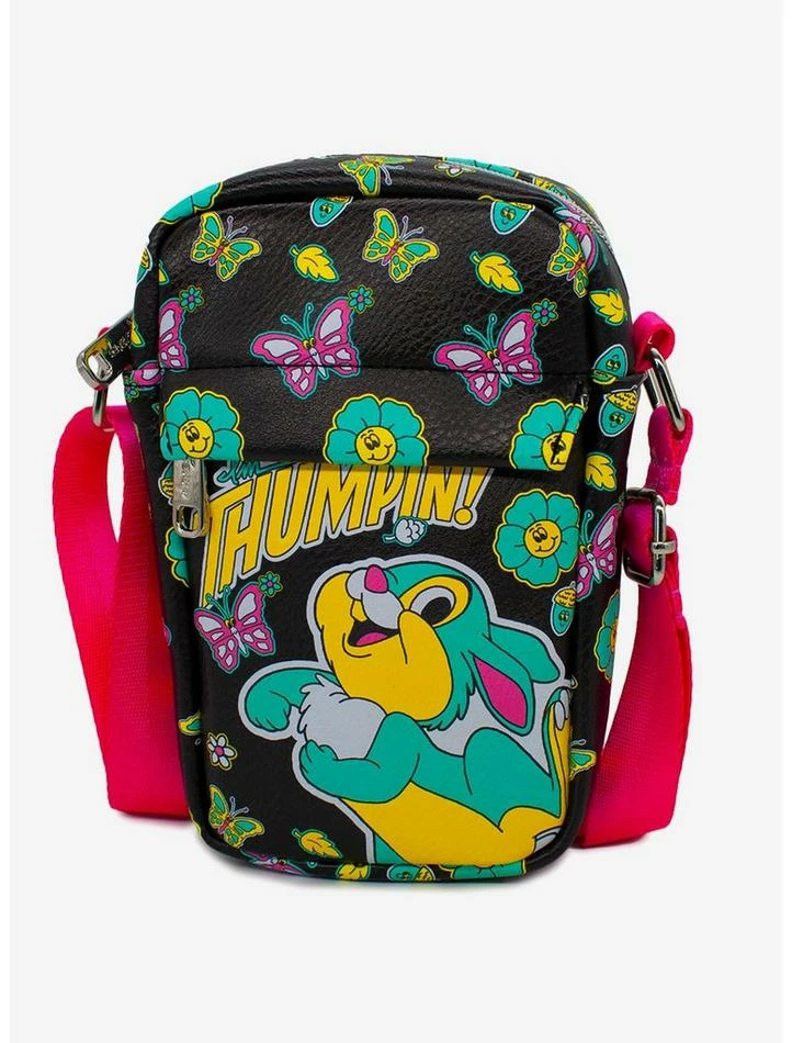 Hot Sale ⭐ Disney Bambi Thumper Thumpin Retro Pose Floral Collage Cross Body Bag ⭐ 1 Hot Sale ⭐ Disney Bambi Thumper Thumpin Retro Pose Floral Collage Cross Body Bag ⭐