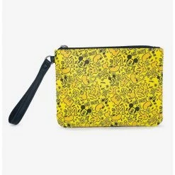 Buy π Disney Mickey Mouse Mickey Mouse Icon Doodles All Over Yellows Black Single Pocket Wristlet π