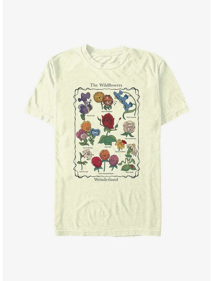 New π Disney Alice in Wonderland Wildflowers Chart T-Shirt 𧨠1 New π Disney Alice in Wonderland Wildflowers Chart T-Shirt π§¨
