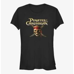 Best Pirce 🛒 Disney Pirates of the Caribbean Skull Cross Logo 🥰 Girls T-Shirt ❤️
