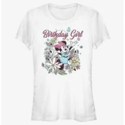 Best Sale ⭐ Disney Minnie Mouse 😍 Birthday Girl Doodle Girls T-Shirt ❤️