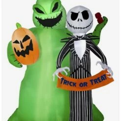 Budget 🎁 Disney Nightmare Before Christmas Jack & Boogie 6.5-foot Airblown Inflatable ⌛