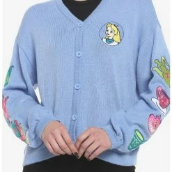 Cheap ✨ Disney Alice In Wonderland Embroidered 👍 Girls Cardigan 🎉