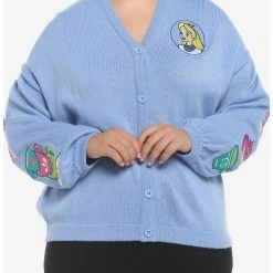 Outlet 😉 Disney Alice In Wonderland Embroidered Girls Cardigan Plus Size 🧨