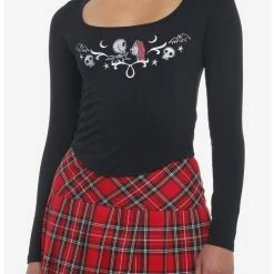 Best Sale ⌛ Her Universe The Nightmare Before 🔔 Christmas Duo Crop Long-Sleeve Top ⌛