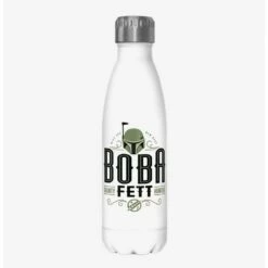Cheap 👏 Star Wars The Book of Boba Fett Boba Fett Bounty Hunter White Stainless Steel Water Bottle ✔️