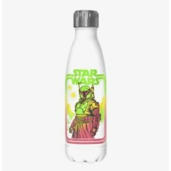 Best Sale 🎁 Star Wars The Book of Boba Fett Boba Retro White Stainless Steel Water Bottle 😀