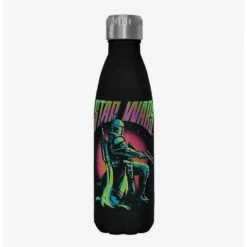 New 🌟 Star Wars The Book of Boba Fett Fett Explosion Black Stainless Steel Water Bottle ✔️