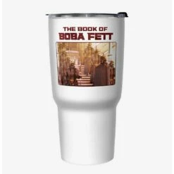 Promo ⌛ Star Wars The Book of Boba Fett Take Cover White Stainless Steel Travel Mug ⭐