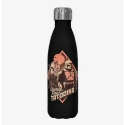 Buy ⭐ Star Wars The Book of Boba Fett Greeting From Tatooine Black Stainless Steel Water Bottle 🧨