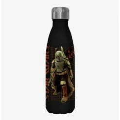 Best Sale 🎉 Star Wars The Book of Boba Fett Off The Grid Black Stainless Steel Water Bottle ❤️