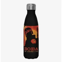 Wholesale ✨ Star Wars The Book of Boba Fett Poster Boba Fett Black Stainless Steel Water Bottle 👍