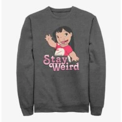 New ❤️ Disney Lilo & Stitch Stay Weird Lilo Sweatshirt ⭐