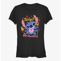 Cheap ⌛ Disney Lilo & Stitch Socially Awkward 😍 Girls T-Shirt 🥰