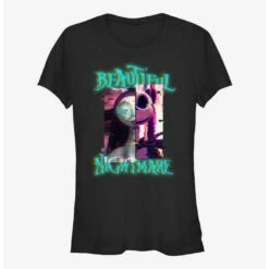 Cheapest ✨ The Nightmare Before ⌛ Christmas Jack & Sally Glitchy Beautiful Nightmare Girls T-Shirt 🧨