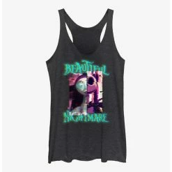 New ✔️ The Nightmare Before Christmas Jack & Sally Glitchy Beautiful Nightmare Girls Tank Top 🧨