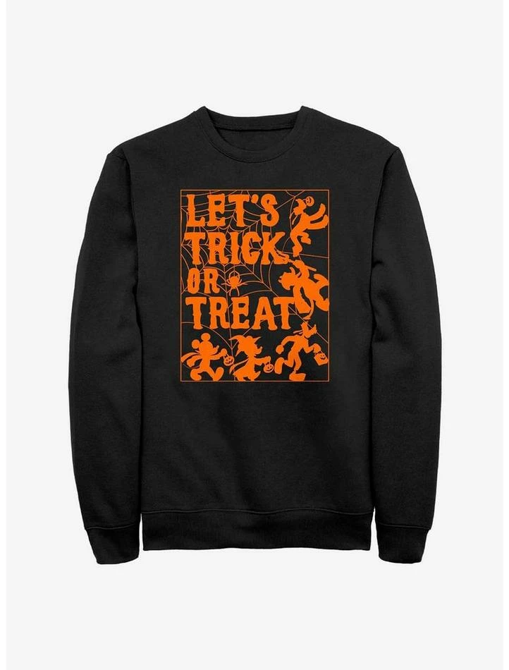 Promo ✔️ Disney Mickey Mouse Let's Trick or Treat Spiderweb Sweatshirt ⭐ 1 Promo ✔️ Disney Mickey Mouse Let's Trick or Treat Spiderweb Sweatshirt ⭐