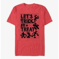 New ❤️ Disney Mickey Mouse Let's Trick or Treat Spiderweb T-Shirt ⭐