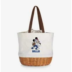 Flash Sale 😍 Disney Mickey Mouse NFL Buf Bills Canvas Willow Basket Tote 🧨