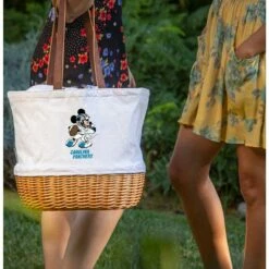 Hot Sale 🌟 Disney Mickey Mouse NFL Carolina Panthers Canvas Willow Basket Tote ❤️ -Dressup Outfits Shop 19831581 av3