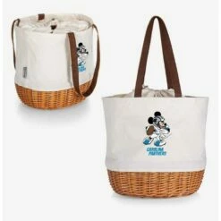 Hot Sale 🌟 Disney Mickey Mouse NFL Carolina Panthers Canvas Willow Basket Tote ❤️ -Dressup Outfits Shop 19831581 av4