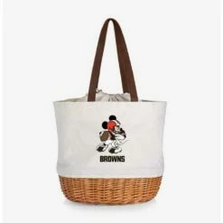 Cheapest ❤️ Disney Mickey Mouse NFL Cleveland Browns Canvas Willow Basket Tote ⭐