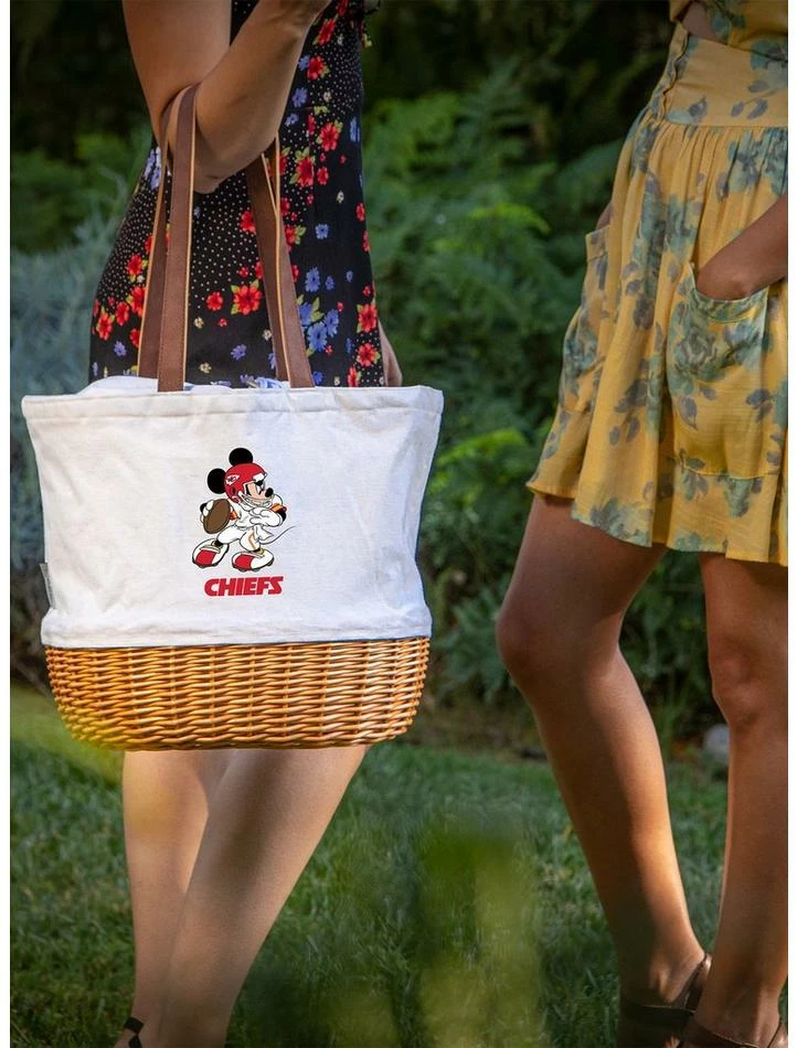 Promo 🎁 Disney Mickey Mouse NFL Kansas City Chiefs Canvas Willow Basket Tote 🌟 4 Promo 🎁 Disney Mickey Mouse NFL Kansas City Chiefs Canvas Willow Basket Tote 🌟 - Image 4