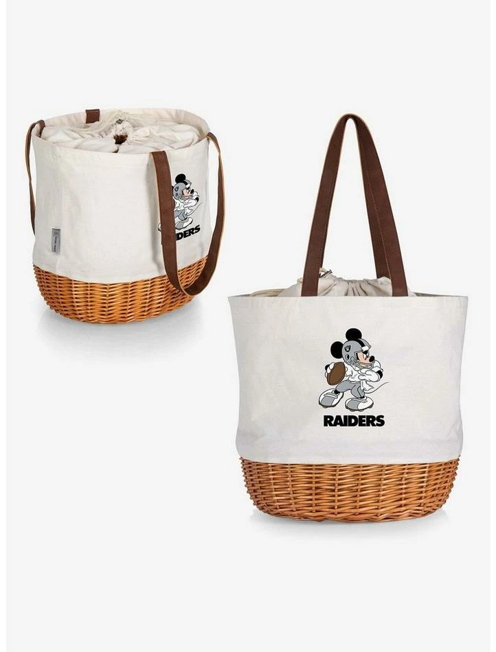 Best Sale ๐ Disney Mickey Mouse NFL Las Vegas Raiders Canvas Willow Basket Tote ๐ 5 Best Sale ๐ Disney Mickey Mouse NFL Las Vegas Raiders Canvas Willow Basket Tote ๐ - Image 5