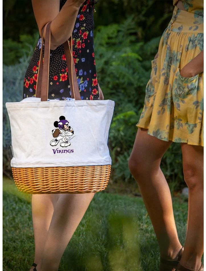 Buy ❤️ Disney Mickey Mouse NFL Minnesota Vikings Canvas Willow Basket Tote ✔️ 4 Buy ❤️ Disney Mickey Mouse NFL Minnesota Vikings Canvas Willow Basket Tote ✔️ - Image 4