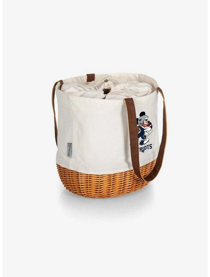 Best deal βοΈ Disney Mickey Mouse NFL New England Patriots Canvas Willow Basket Tote π 2 Best deal βοΈ Disney Mickey Mouse NFL New England Patriots Canvas Willow Basket Tote π - Image 2