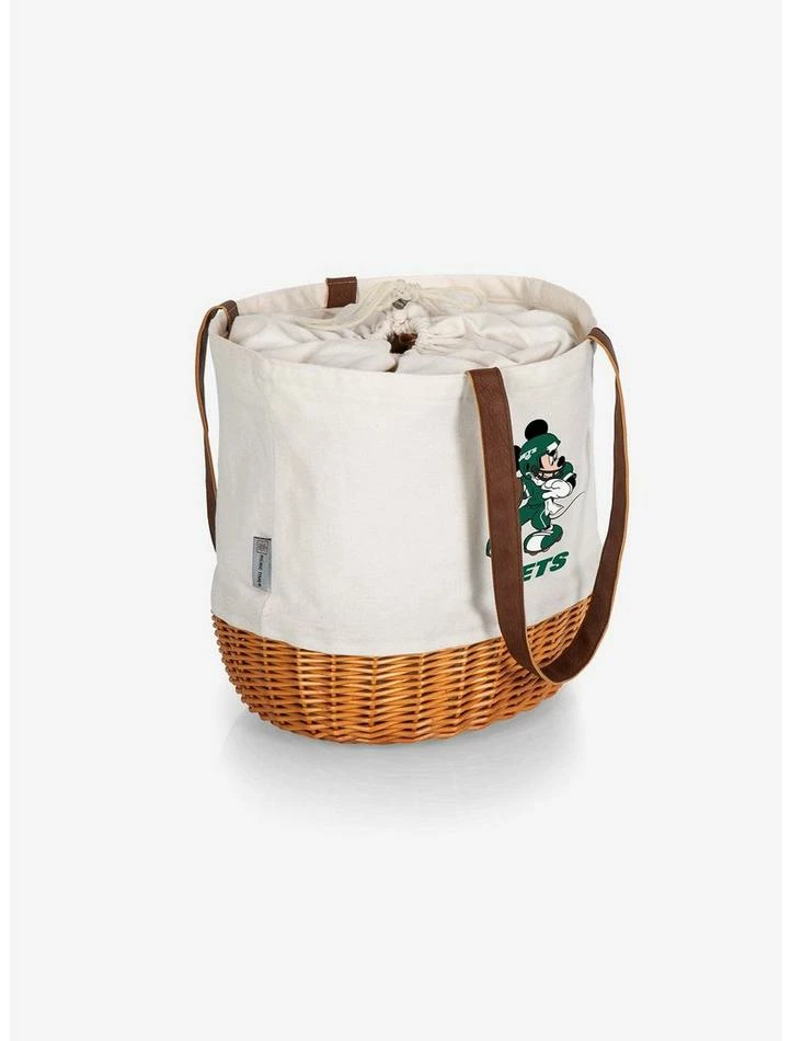 Outlet 🔔 Disney Mickey Mouse NFL New York Jets Canvas Willow Basket Tote ✨ 2 Outlet 🔔 Disney Mickey Mouse NFL New York Jets Canvas Willow Basket Tote ✨ - Image 2