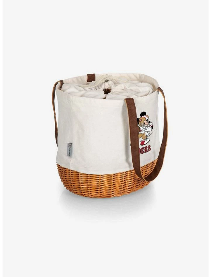 Buy ⭐ Disney Mickey Mouse NFL San Francisco 49Ers Canvas Willow Basket Tote ❤️ 2 Buy ⭐ Disney Mickey Mouse NFL San Francisco 49Ers Canvas Willow Basket Tote ❤️ - Image 2